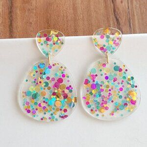 Confetti Acrylic Statement Earrings